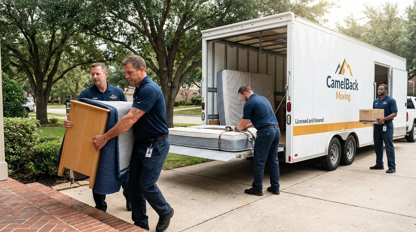 Crew loading residential truck for cross-state move from Pocomoke City, MD