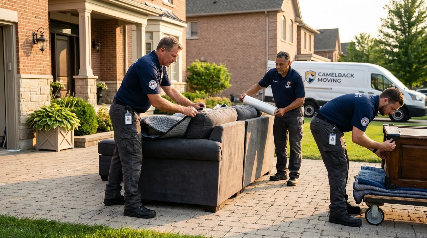 Large estate moving crew wrapping furniture in Pocomoke City, MD