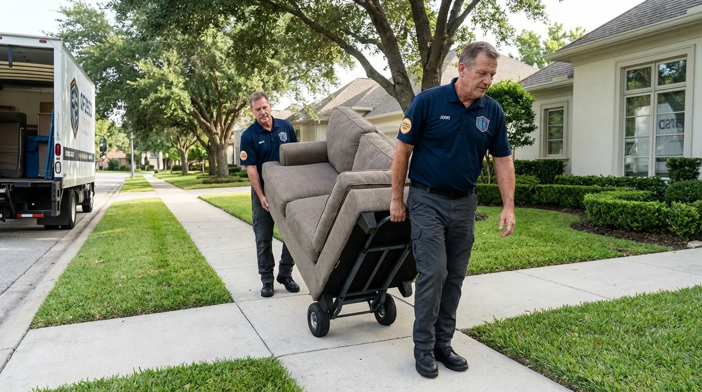 Local residential moving crew loading furniture in Pocomoke City, MD