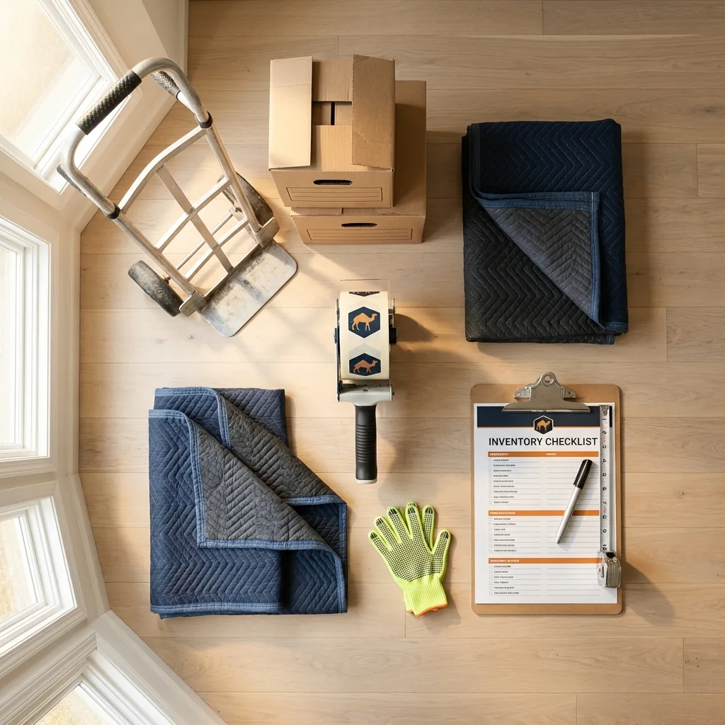Professional moving supplies and packing materials layout for Pocomoke City residential relocations